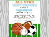 Free Printable Sports themed Baby Shower Invitations theme Free Printable Sports themed Baby Shower