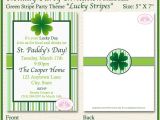 Free Printable St Patrick S Day Birthday Invitations St Patrick S Day Party Invitation Green Shamrock Irish