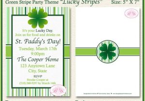 Free Printable St Patrick S Day Birthday Invitations St Patrick S Day Party Invitation Green Shamrock Irish