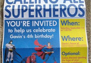 Free Printable Superhero Birthday Invitation Templates Superhero Newspaper Birthday Invitation the Scrap Shoppe