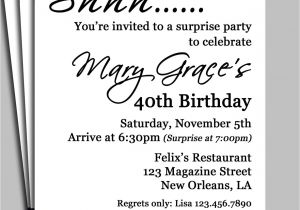 Free Printable Surprise Birthday Party Invitations Templates Black Damask Surprise Party Invitation Printable or Printed