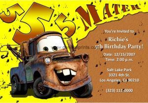Free Printable tow Mater Birthday Invitations tow Mater Printable Invitation Online Party Invitations