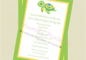 Free Printable Turtle Baby Shower Invitations Printable Turtle Baby Shower Invitation by Noteworthy