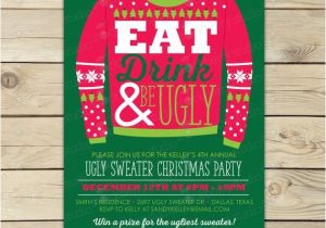 Free Printable Ugly Sweater Party Invitations Ugly Christmas Sweater Invitation Printable Ugly