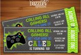 Free Printable Video Game Party Invitations Printable Video Game Ticket Birthday Invitation Boys