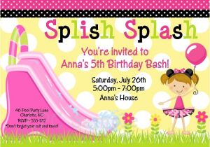 Free Printable Water Slide Party Invitations 5 Best Images Of Water Slide Party Invitation Templates
