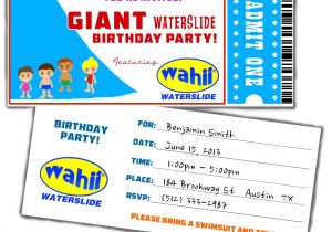 Free Printable Water Slide Party Invitations Free Water Slide Birthday Party Invitations Giant Slip N