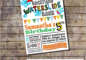Free Printable Water Slide Party Invitations Items Similar to Waterslide Birthday Party Invitation