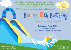 Free Printable Water Slide Party Invitations Water Slide Birthday Invitations Printable