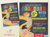 Free Printable Water Slide Party Invitations Water Slide Party Invitation Printable Birthday Invite for