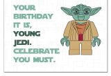 Free Printable Yoda Birthday Invitations Lego Star Wars Yoda Birthday Card by Designedbywink On