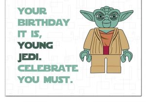 Free Printable Yoda Birthday Invitations Lego Star Wars Yoda Birthday Card by Designedbywink On