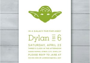Free Printable Yoda Birthday Invitations Yoda Star Wars Birthday Party Invitation by Pandafunkcreations