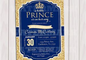 Free Royal Prince Baby Shower Invitation Template Prince Baby Shower Invitation Royal Blue Gold Baby Shower