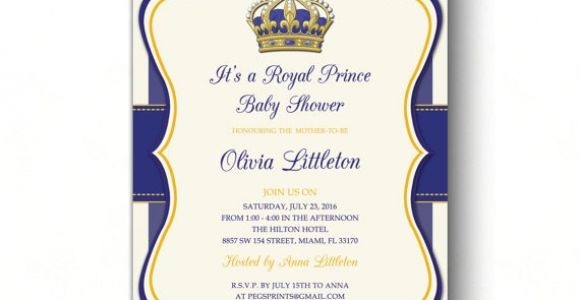 Free Royal Prince Baby Shower Invitation Template Royal Prince Baby Shower Invitations Little Prince Baby