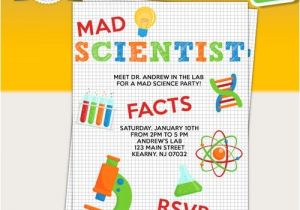 Free Science Birthday Party Invitation Templates Mad Scientist Birthday Party Printable Invitations Mad