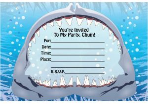 Free Shark Birthday Invitation Template Shark Birthday Fill In Invitations 16ct In 2019 Finn 39 S