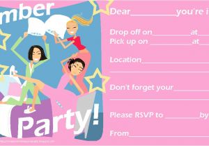 Free Slumber Party Invitations to Print Invitations for Sleepover Party