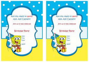 Free Spongebob Party Invitation Templates Spongebob Birthday Invitations Birthday Printable