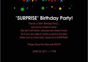 Free Surprise Birthday Party Invitations Surprise 50th Birthday Invitations Wording Free