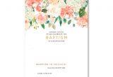 Free Templates for Baptism Invitations Free Floral Baptism Invitation Template
