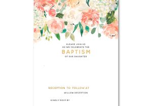 Free Templates for Baptism Invitations Free Floral Baptism Invitation Template