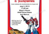 Free Transformer Birthday Invitations Items Similar to Transformers theme Printable Invitation
