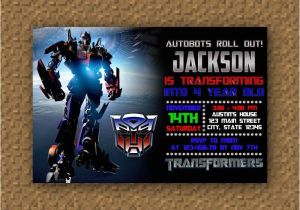 Free Transformer Birthday Invitations Transformer Optimus Prime Birthday Invitation Printable