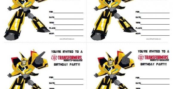 Free Transformer Birthday Invitations Transformers Birthday Invitations