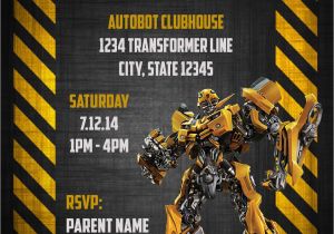 Free Transformer Birthday Invitations Transformers Bumblebee Digital Birthday Invitation