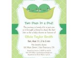 Free Two Peas In A Pod Baby Shower Invitations Cute Peas In A Pod Twin Baby Shower Invitations