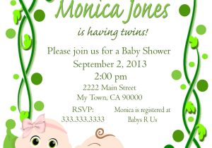 Free Two Peas In A Pod Baby Shower Invitations Two Peas In A Pod Twins Baby Shower Printable