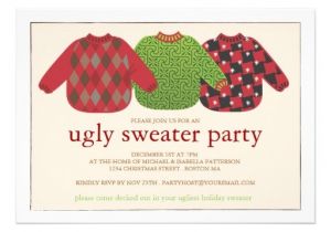 Free Ugly Sweater Party Invites Ugly Christmas Sweater Party Invitation 5" X 7" Invitation