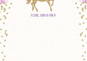 Free Unicorn Invitations for Birthday Party Free Printable Golden Unicorn Birthday Invitation Template