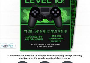 Free Video Game Birthday Invitation Template Video Game Party Invitations Video Game Invitation Video