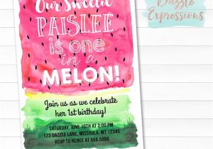 Free Watermelon Birthday Invitations Printable Watercolor Watermelon Birthday Invitation E