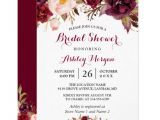 Free Wedding Invitation Samples Zazzle Burgundy Marsala Red Floral Autumn Bridal Shower Card