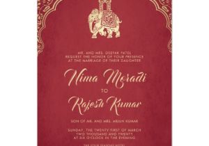 Free Wedding Invitation Samples Zazzle Indian Wedding Invitation Red Gold Ganesha Invitation