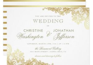 Free Wedding Invitation Samples Zazzle White Gold Foil Floral Lace Wedding Invitation Zazzle Com