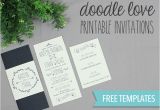 Free Wedding Invitation Template Uk Doodle Love Printable Wedding Invitation Set
