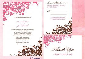 Free Wedding Invitation Template Uk Pink and Brown Foliage Wedding Invitation Dream Wedding