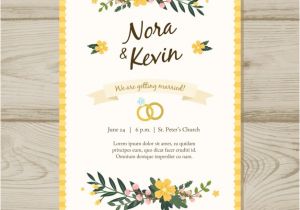 Free Wedding Invitation Template Vector Floral Wedding Invitation Template Vector Free Download