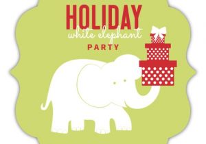 Free White Elephant Party Invitation Template Green Circle White Elephant Party Invitation Holiday