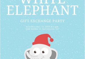 Free White Elephant Party Invitation Template Kids Party Invitation Templates Canva