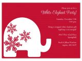 Free White Elephant Party Invitation Template Red Background Trendy White Elephant Invitations Polka