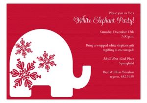 Free White Elephant Party Invitation Template Red Background Trendy White Elephant Invitations Polka