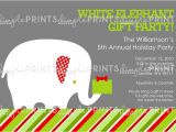 Free White Elephant Party Invitation Template White Elephant Printable Holiday Party Invitation Dimple