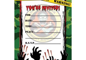 Free Zombie Birthday Invitation Template Zombie Hunter Fill In Invitations 16ct Zombie Birthday