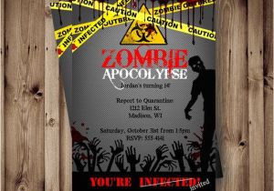 Free Zombie Party Invitation Template Zombie Birthday Invitation Zombie Party Apocalypse by