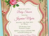 French Country Bridal Shower Invitations Vintage Elegant French Linen Burlap Rustic Country Roses